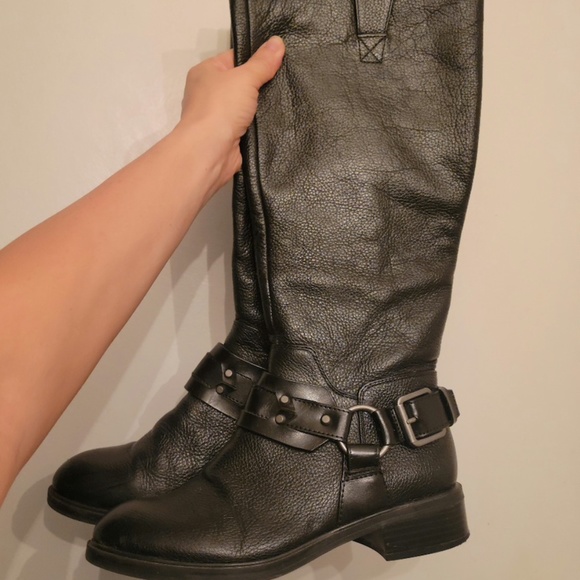 Pebbled Leather "Jamisono" Moto-style Riding Boots by Nine West - Picture 2 of 10